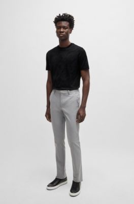 Camiseta de algod&oacute;n mercerizado con motivo de pata de gallo en jacquard, Negro