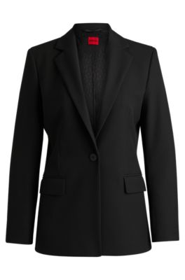 Hugo Boss Regular-fit Jacket In Stretch Fabric In Black