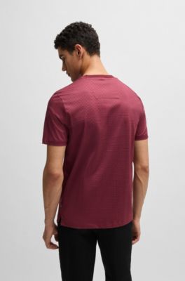 Mercerized-cotton T-shirt with two-tone monogram print