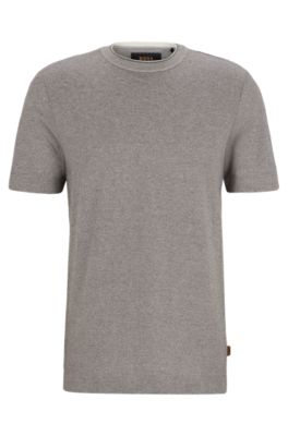 Shop Hugo Boss Regular-fit T-shirt In Cotton And Silk In Light Green