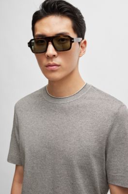 Camiseta regular fit de algod&oacute;n y seda, Cal