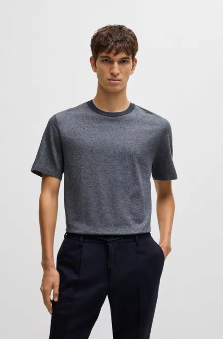 Regular-fit T-shirt in cotton and silk