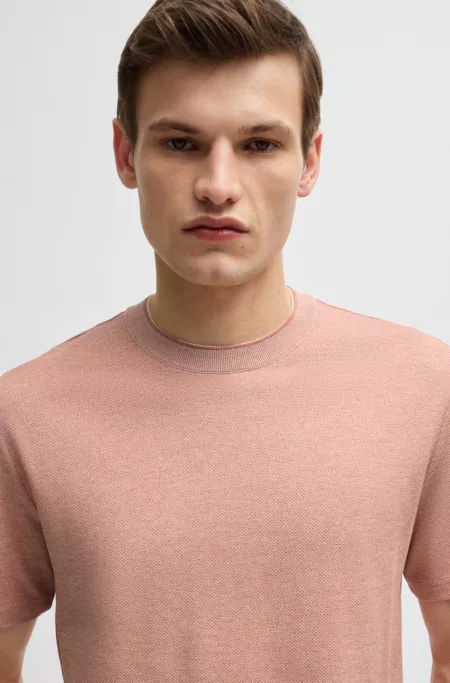 Regular-fit T-shirt in cotton and silk