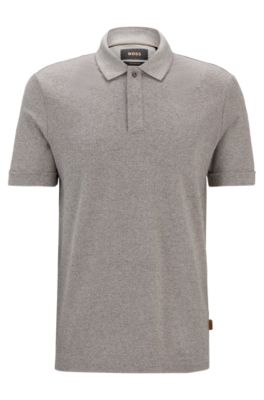 Shop Hugo Boss Regular-fit Polo Shirt In Moulin Cotton And Silk In Light Green