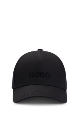 Gorra de sarga de algod&oacute;n con logo bordado, Negro
