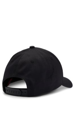Gorra de sarga de algod&oacute;n con logo bordado, Negro