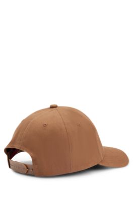 Gorra de sarga de algod&oacute;n con logo bordado, Marr&oacute;n
