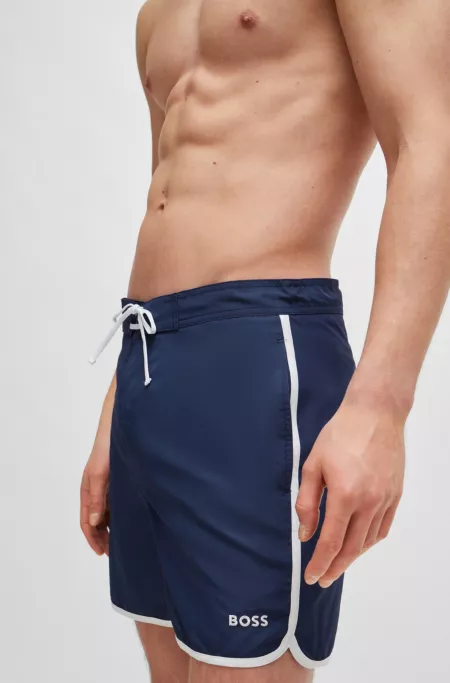 Logo-embroidered quick-dry swim shorts with contrast details