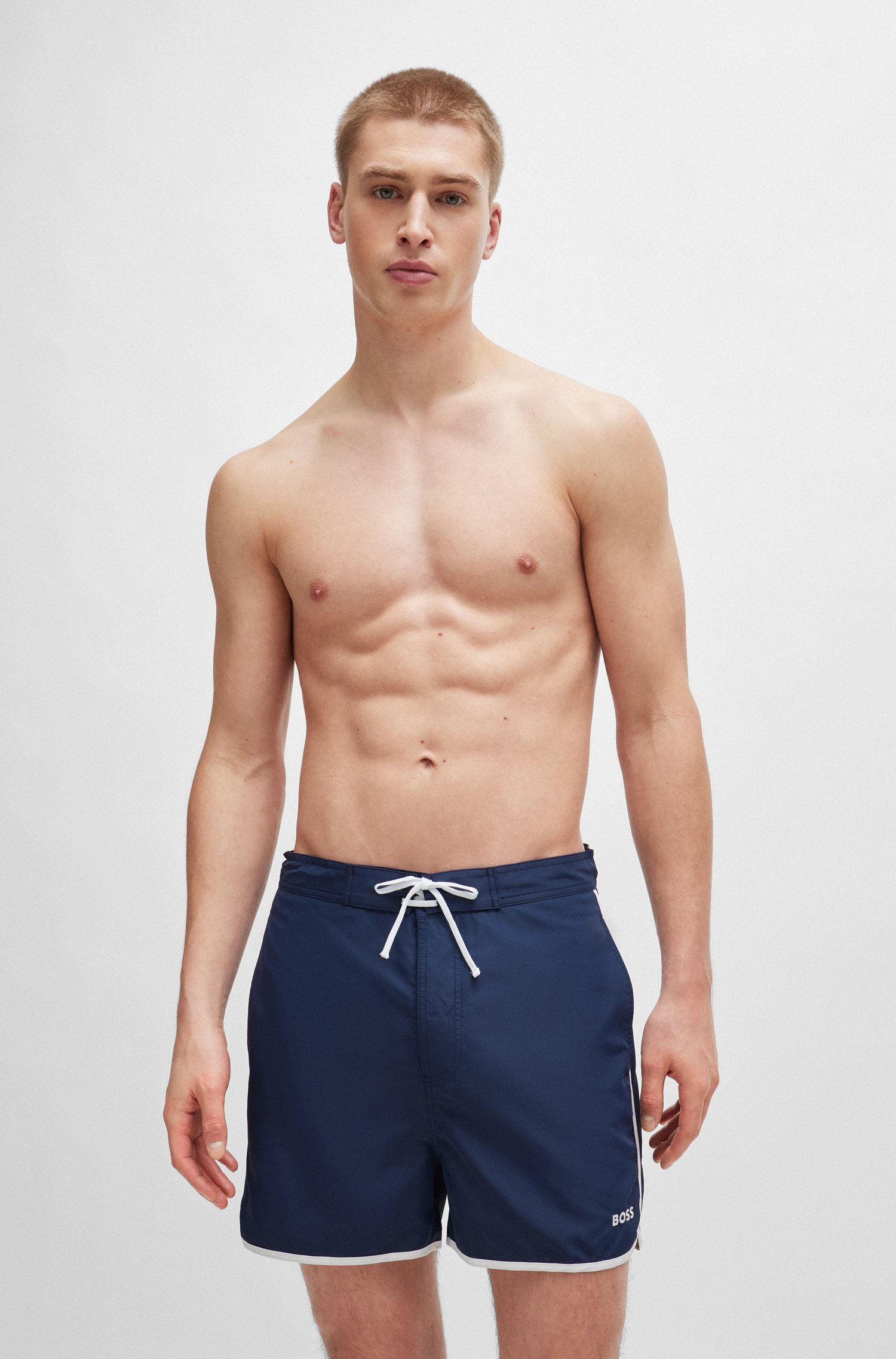 Logo-embroidered quick-dry swim shorts with contrast details