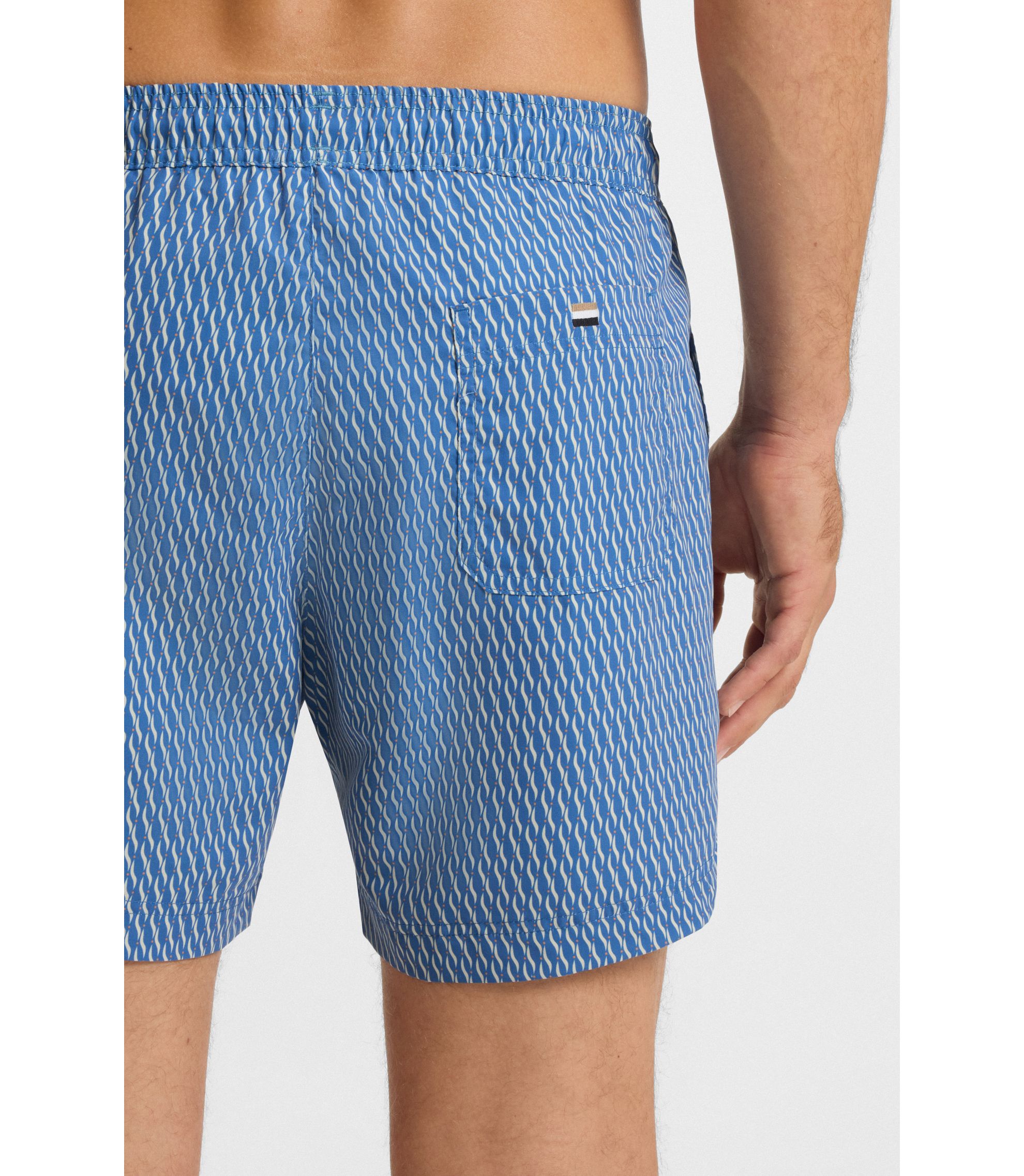 Maillot De Bain Homme Boss Short De Bain Hugo Recyclé - Tissu Séchage Rapide - Cordon De Serrage - Dark Blue - Taille M Short Plage Sport