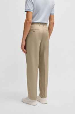 Relaxed-fit trousers in cotton twill, Light Beige