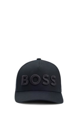 Gorra en sarga de algod&oacute;n con logo bordado en 3D, Negro