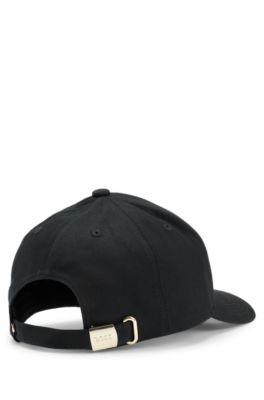 Gorra en sarga de algod&oacute;n con logo bordado en 3D, Negro