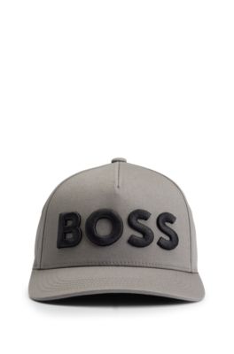 Gorra en sarga de algod&oacute;n con logo bordado en 3D, Gris