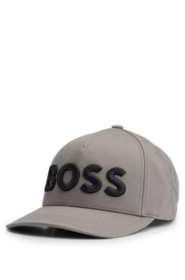 Hugo Boss Cotton-twill Cap With 3d Embroidered Logo In Grey