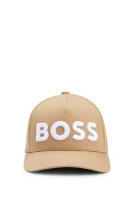 Gorra en sarga de algod&oacute;n con logo bordado en 3D, Beige