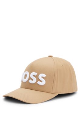 Gorra en sarga de algod&oacute;n con logo bordado en 3D, Beige