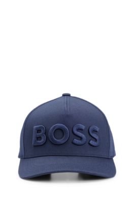 Gorra en sarga de algod&oacute;n con logo bordado en 3D, Azul oscuro