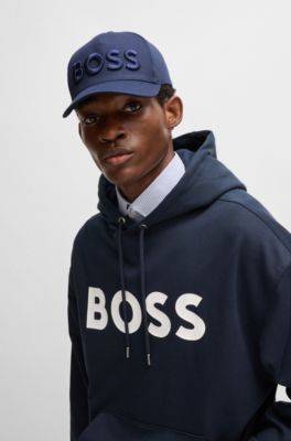 Gorra en sarga de algod&oacute;n con logo bordado en 3D, Azul oscuro