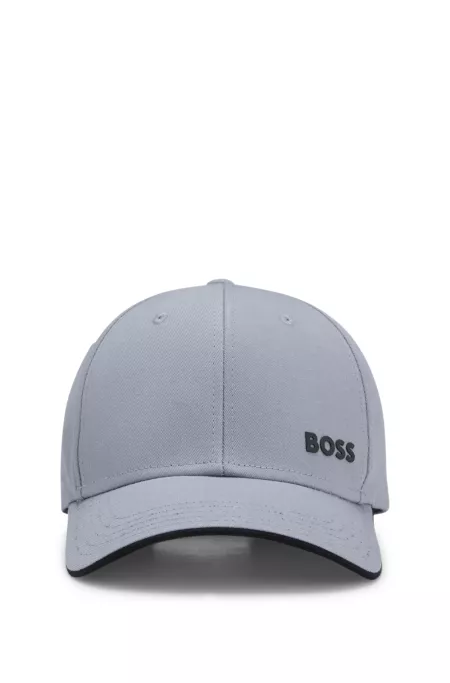 Cotton twill cap with logo print