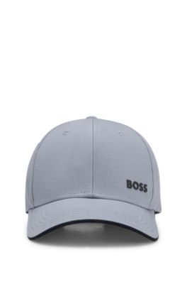 Cotton twill cap with logo print, Dark Grey
