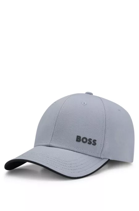 Cotton twill cap with logo print