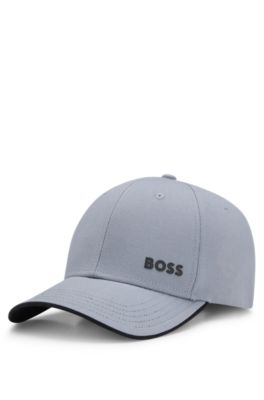 Cotton twill cap with logo print, Dark Grey
