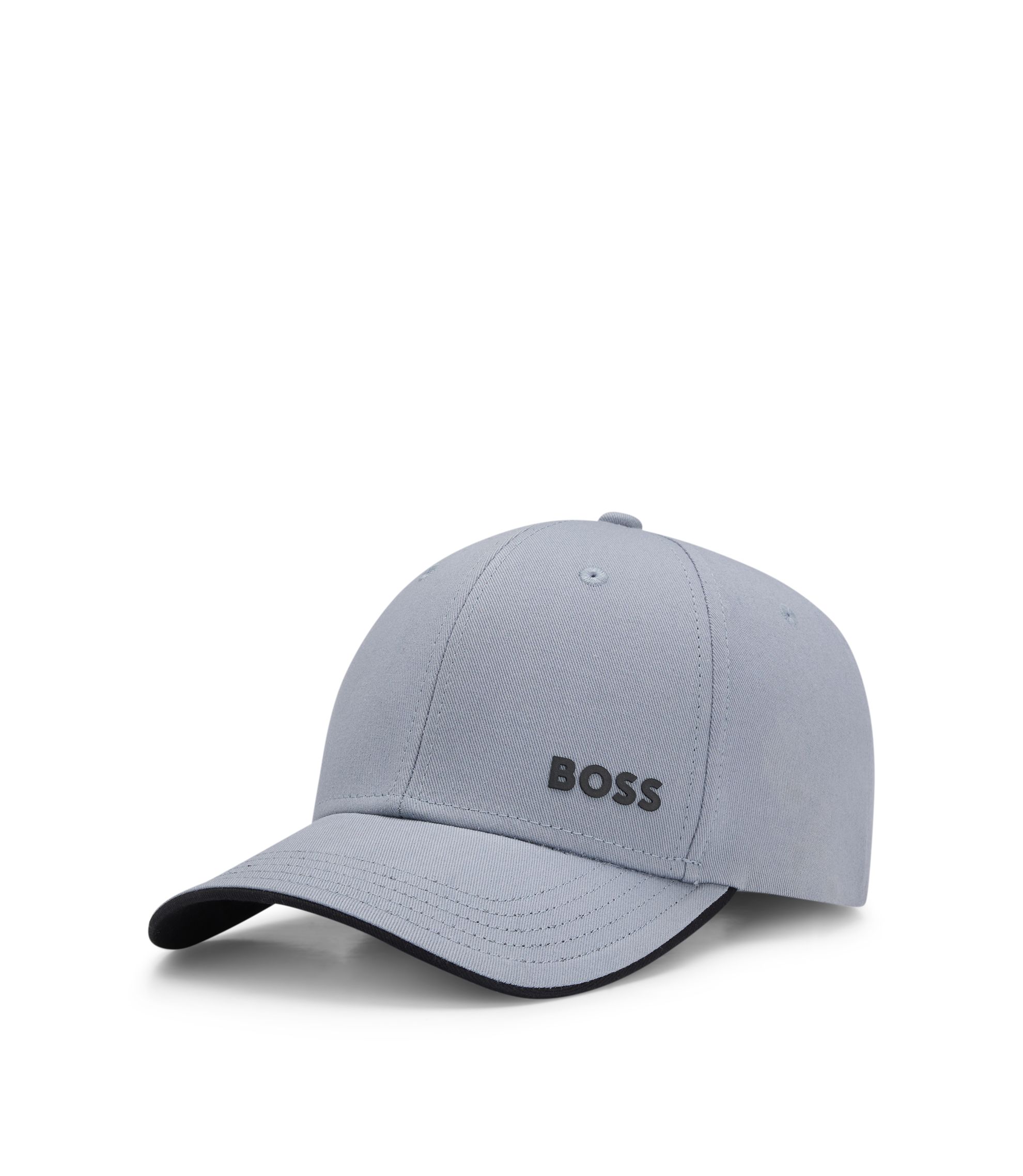 BOSS - Cotton twill cap with logo print - Dark Grey