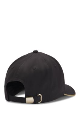 Gorra en sarga de algod&oacute;n con logo, Oro