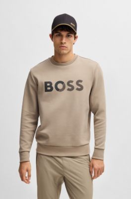 Gorra en sarga de algod&oacute;n con logo, Oro