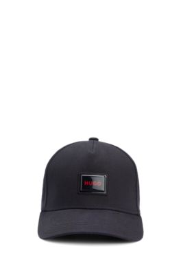 Cotton-twill cap with logo patch, Black