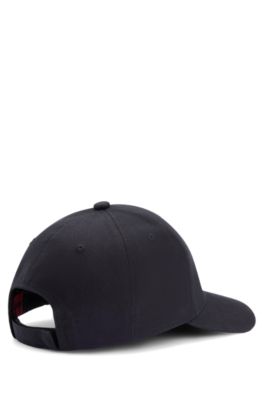 Cotton-twill cap with logo patch, Black