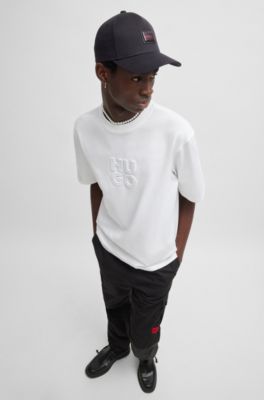 Cotton-twill cap with logo patch, Black