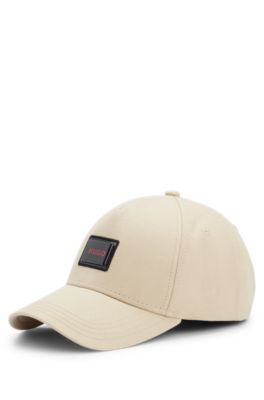 Cotton-twill cap with logo patch, Light Beige
