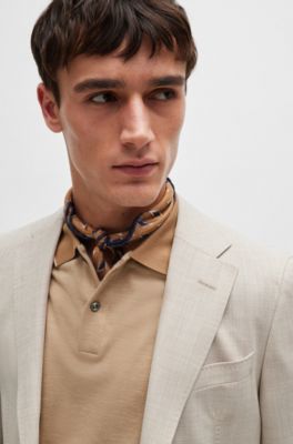 Polo regular fit de algod&oacute;n y cashmere, Beige