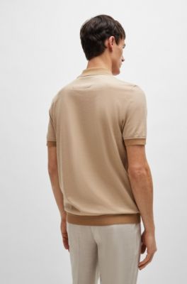 Polo regular fit de algod&oacute;n y cashmere, Beige