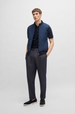 Polo regular fit de algod&oacute;n y cashmere, Azul oscuro