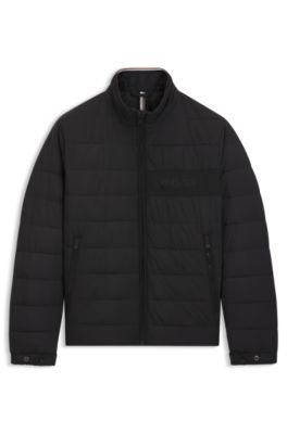 Water-repellent jacket with logo detail, Black