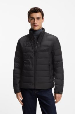 Logo-detail jacket with water-repellent finish, Black