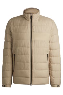 Veste matelass&eacute;e d&eacute;perlante &agrave; logo ton sur ton, Beige clair