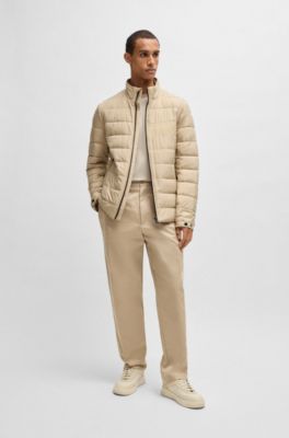 Veste matelass&eacute;e d&eacute;perlante &agrave; logo ton sur ton, Beige clair