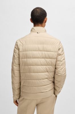 Veste matelass&eacute;e d&eacute;perlante &agrave; logo ton sur ton, Beige clair
