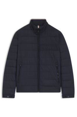 Logo-detail jacket with water-repellent finish, Dark Blue