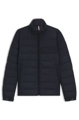 Veste matelass&eacute;e classique &agrave; fermeture &eacute;clair, Bleu fonc&eacute;