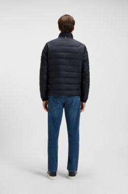 Logo-detail jacket with water-repellent finish, Dark Blue