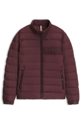 Classic padded jacket with a zipper closure, Brown