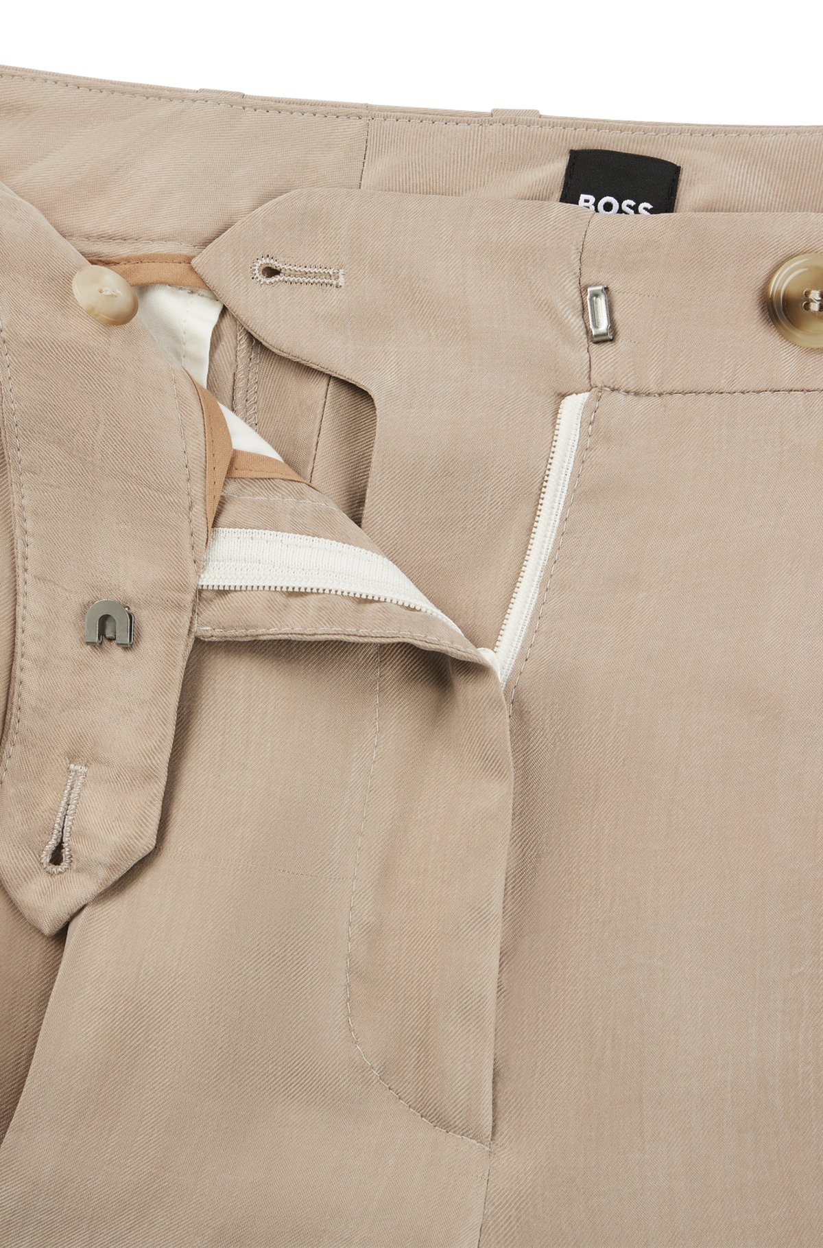 BOSS - High-waisted trousers with a wide leg - Light Beige BOSS - High-waisted trousers with a wide leg - Light Beige