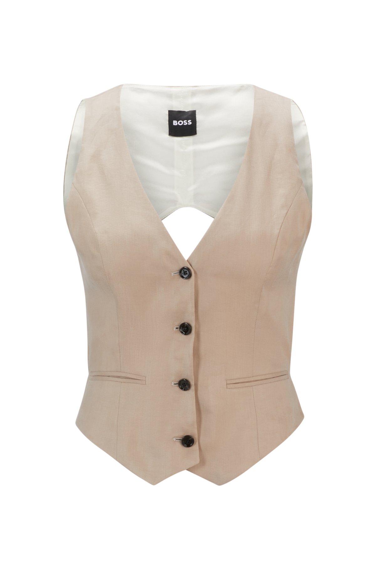 Slim-fit waistcoat with cut-out back