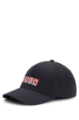 Shop Hugo Cotton-twill Five-panel Cap With Logo Detail In Black