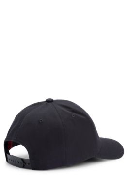 Cotton-twill five-panel cap with logo detail, Black